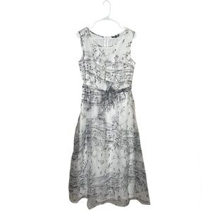 NWT Samuel Dong Music Note Maxi Dress Size Small White Black Piano Whimsy Fairy